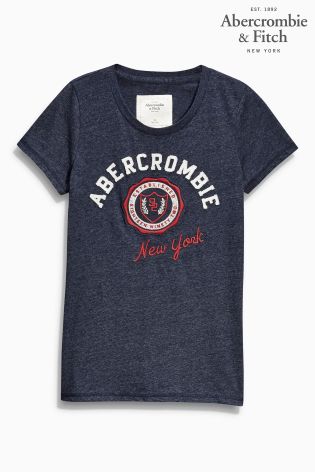 Navy Abercrombie & Fitch Seal Logo T-Shirt